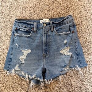 Abercrombie & Fitch Blue Distressed Jean Shorts
